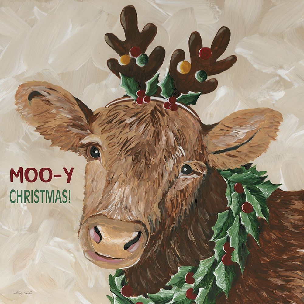 Moo-y Christmas art print by Cindy Jacobs for $57.95 CAD