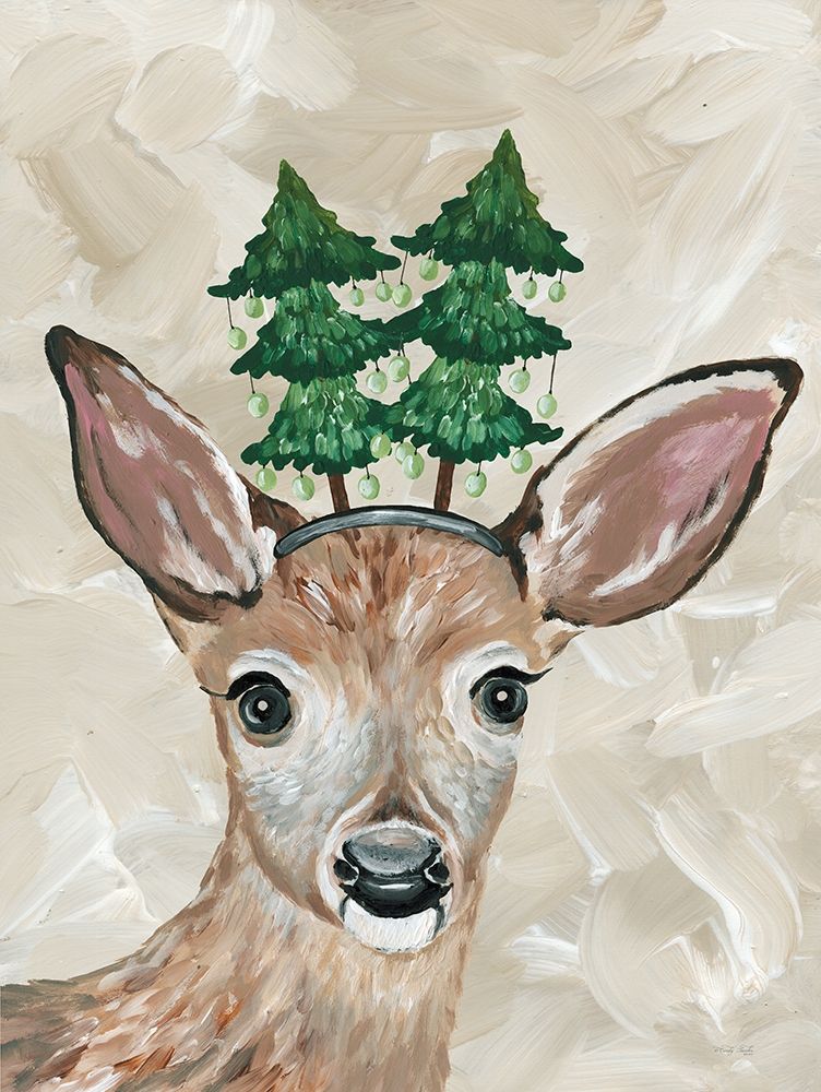 Christmas Deer art print by Cindy Jacobs for $57.95 CAD