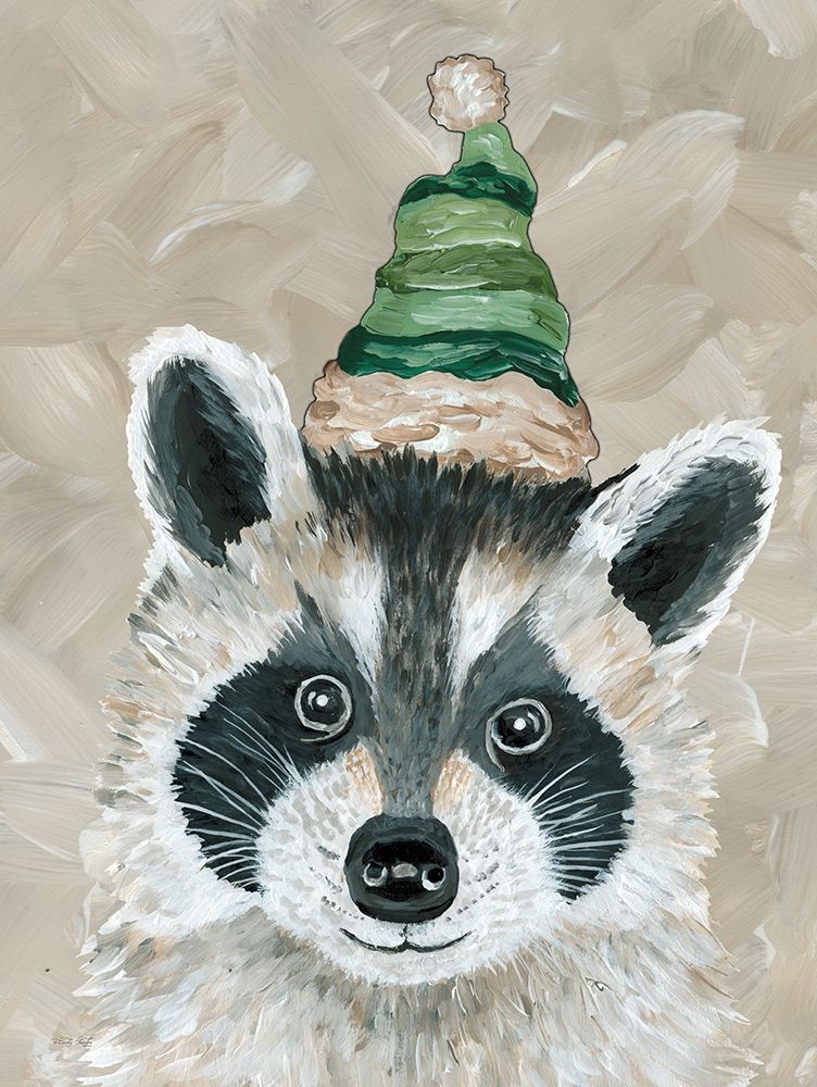 Christmas Raccoon art print by Cindy Jacobs for $57.95 CAD