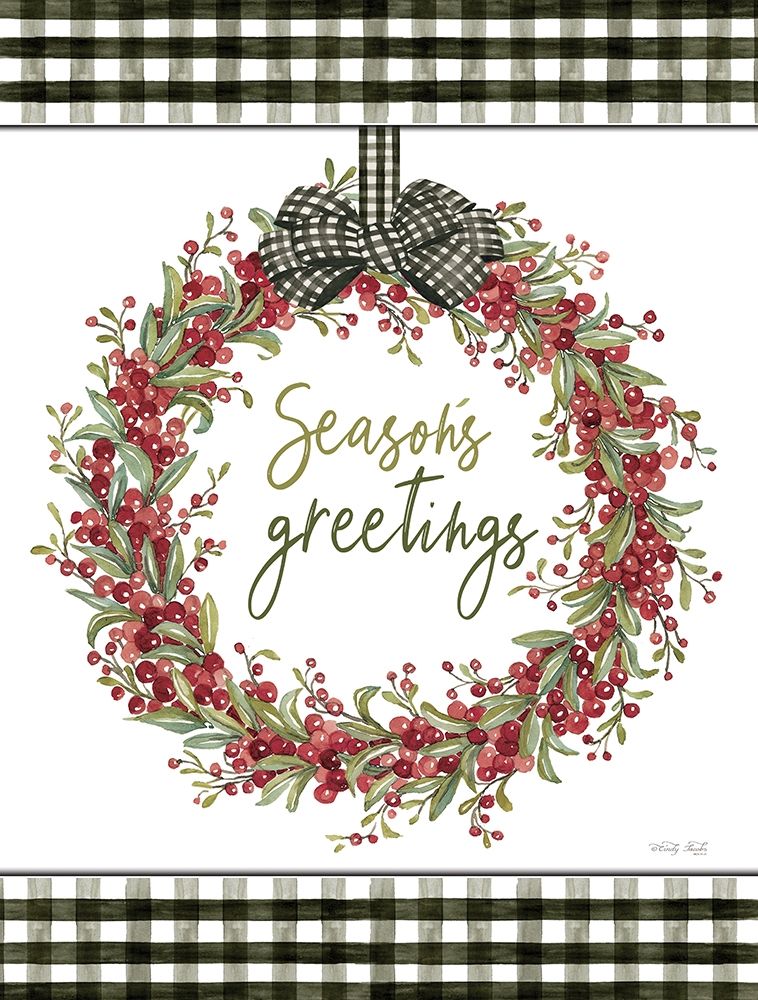 Seasons Greetings Wreath art print by Cindy Jacobs for $57.95 CAD