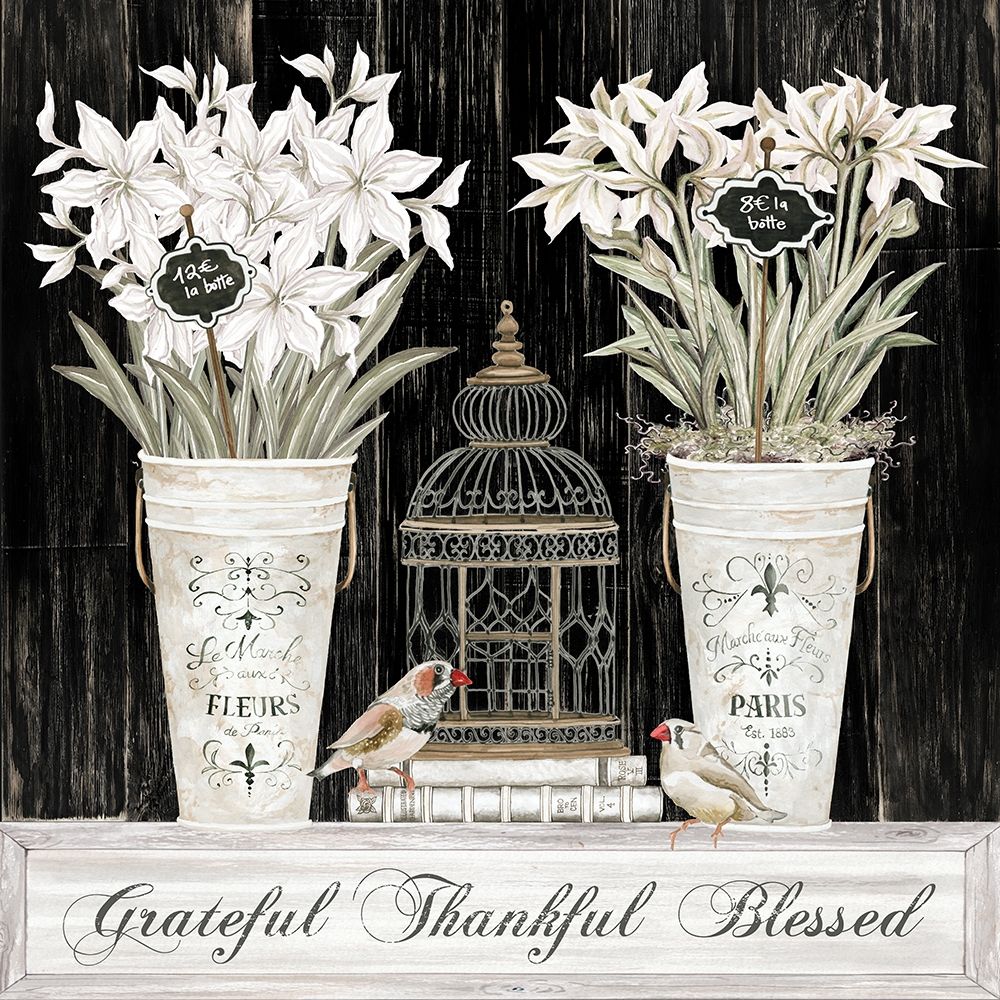 Grateful Thankful Blessed Still Life art print by Cindy Jacobs for $57.95 CAD