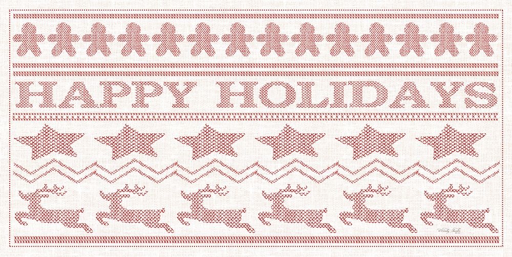 Happy Holidays Stitchery art print by Cindy Jacobs for $57.95 CAD