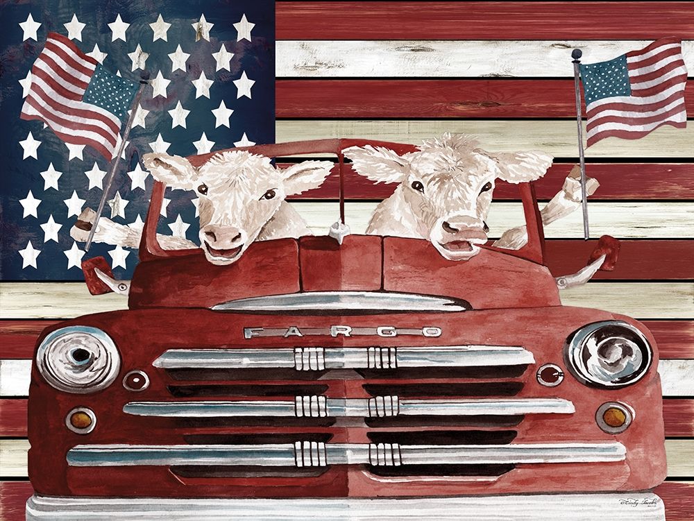 Patriotic Cows art print by Cindy Jacobs for $57.95 CAD