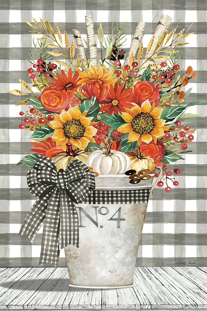 No. 4 Autumn Floral Arrangement art print by Cindy Jacobs for $57.95 CAD