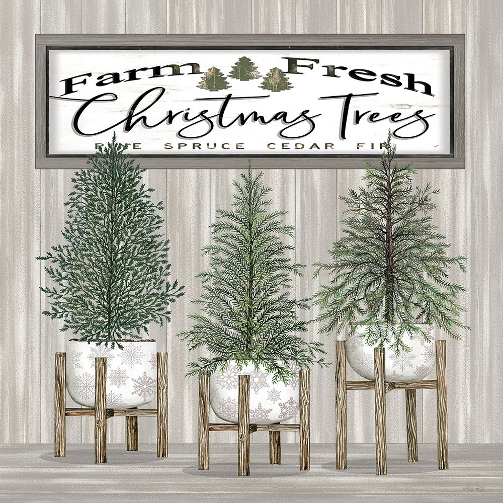 Potted Christmas Trees art print by Cindy Jacobs for $57.95 CAD