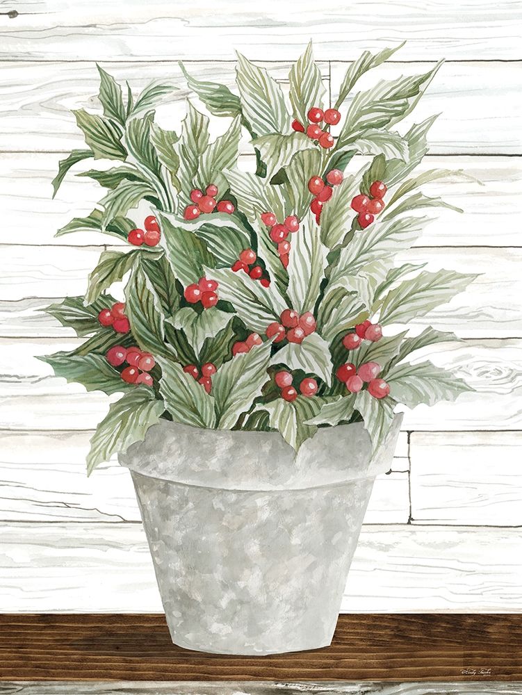 Pot of Holly art print by Cindy Jacobs for $57.95 CAD