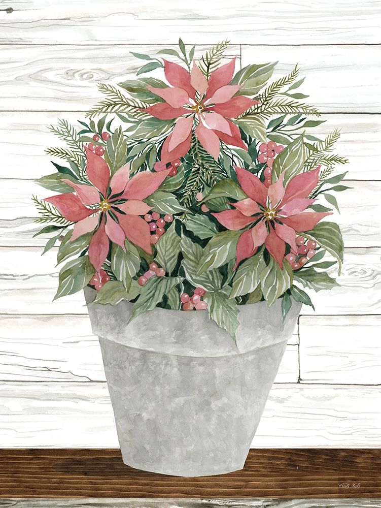 Pot of Poinsettias art print by Cindy Jacobs for $57.95 CAD