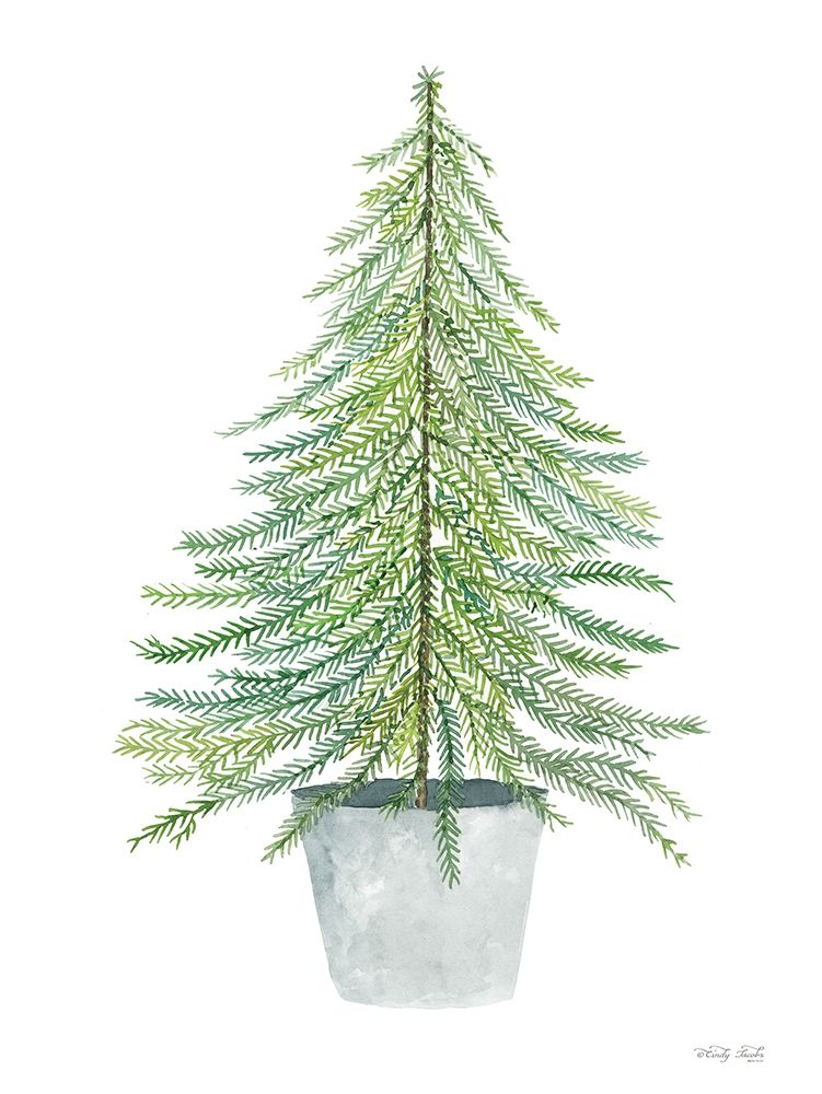 Fir Tree in Pot       art print by Cindy Jacobs for $57.95 CAD