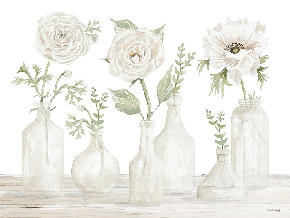 Bottles and Flowers II art print by Cindy Jacobs for $57.95 CAD