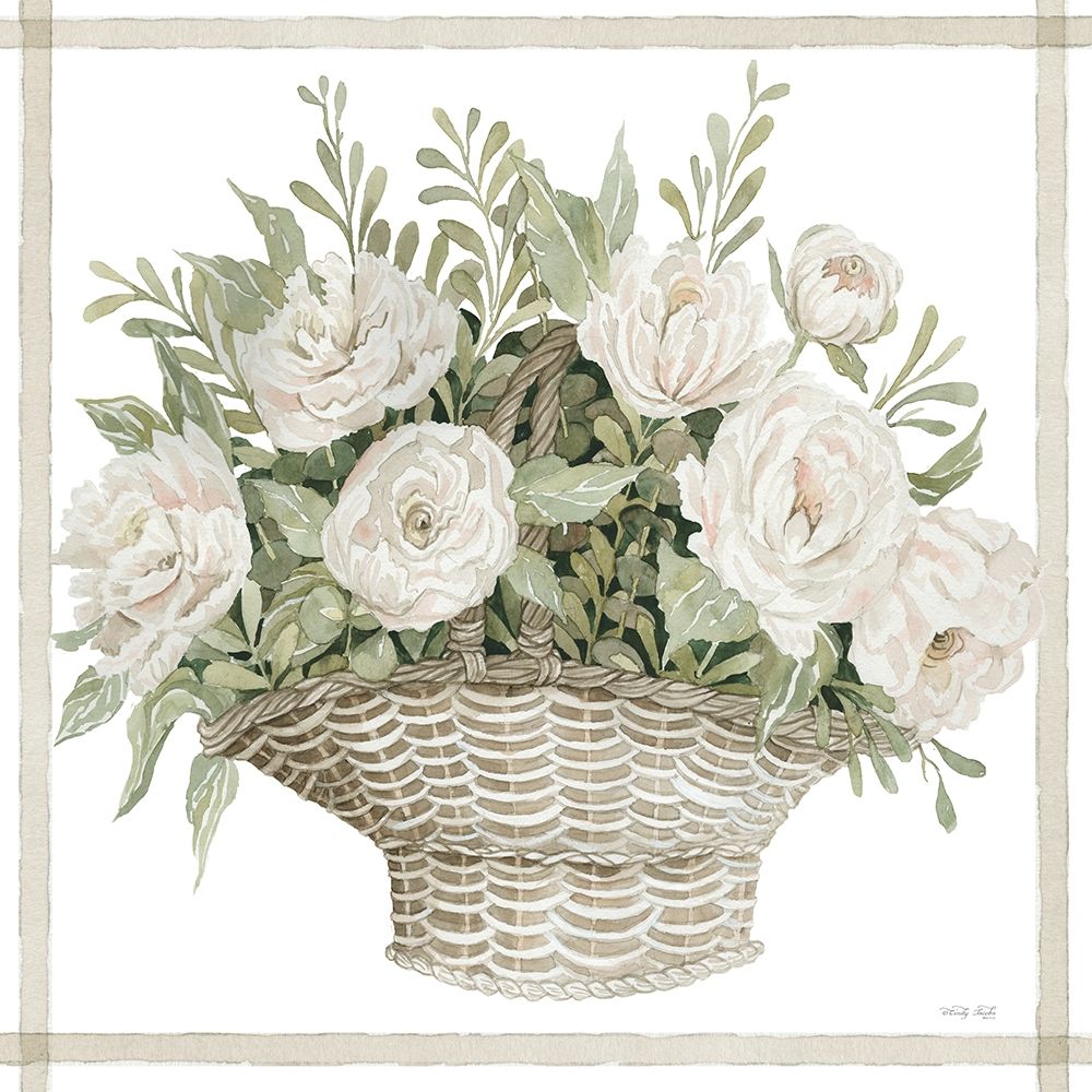 Basket of Peonies art print by Cindy Jacobs for $57.95 CAD