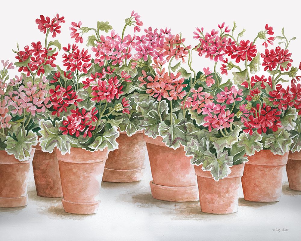 Potted Geranium Mix I art print by Cindy Jacobs for $57.95 CAD