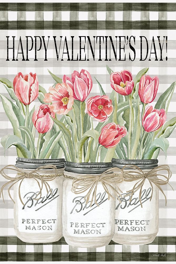Happy Valentines Day Tulips art print by Cindy Jacobs for $57.95 CAD