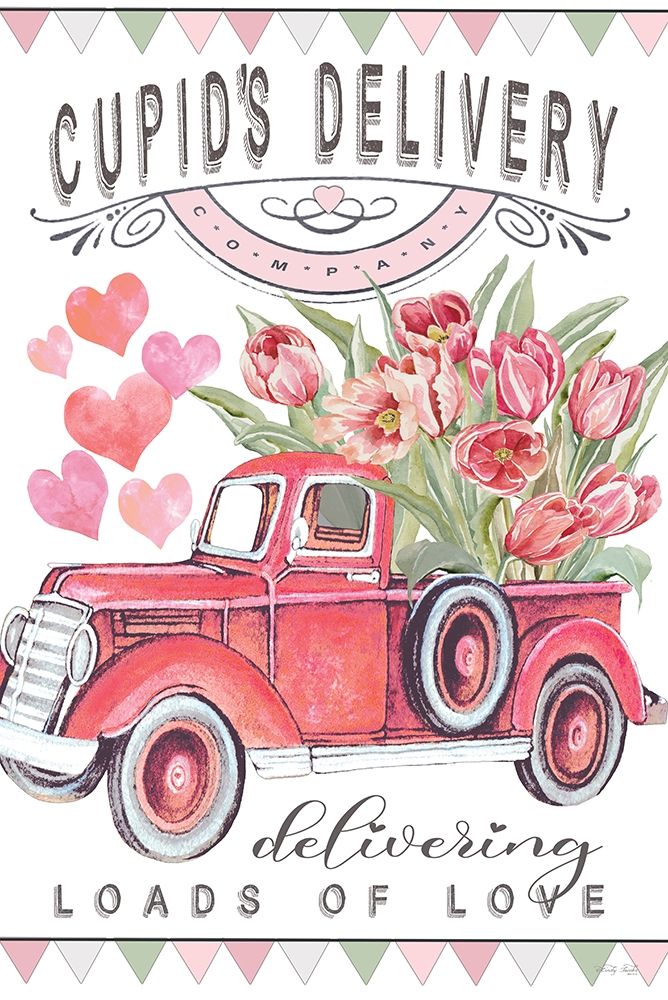 Cupids Delivery Truck art print by Cindy Jacobs for $57.95 CAD