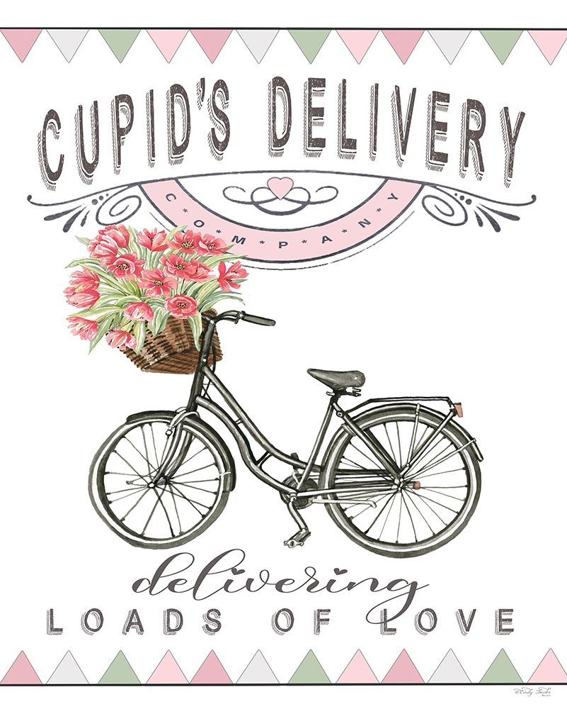 Cupids Delivery Bicycle art print by Cindy Jacobs for $57.95 CAD