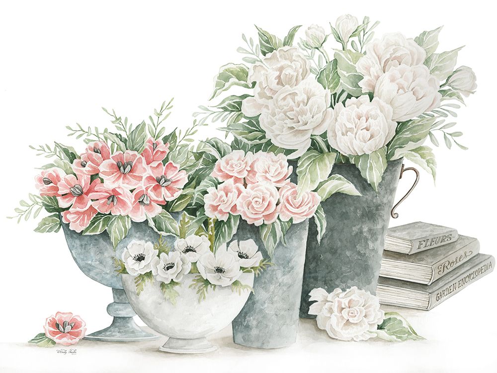 Farmhouse Florals II art print by Cindy Jacobs for $57.95 CAD