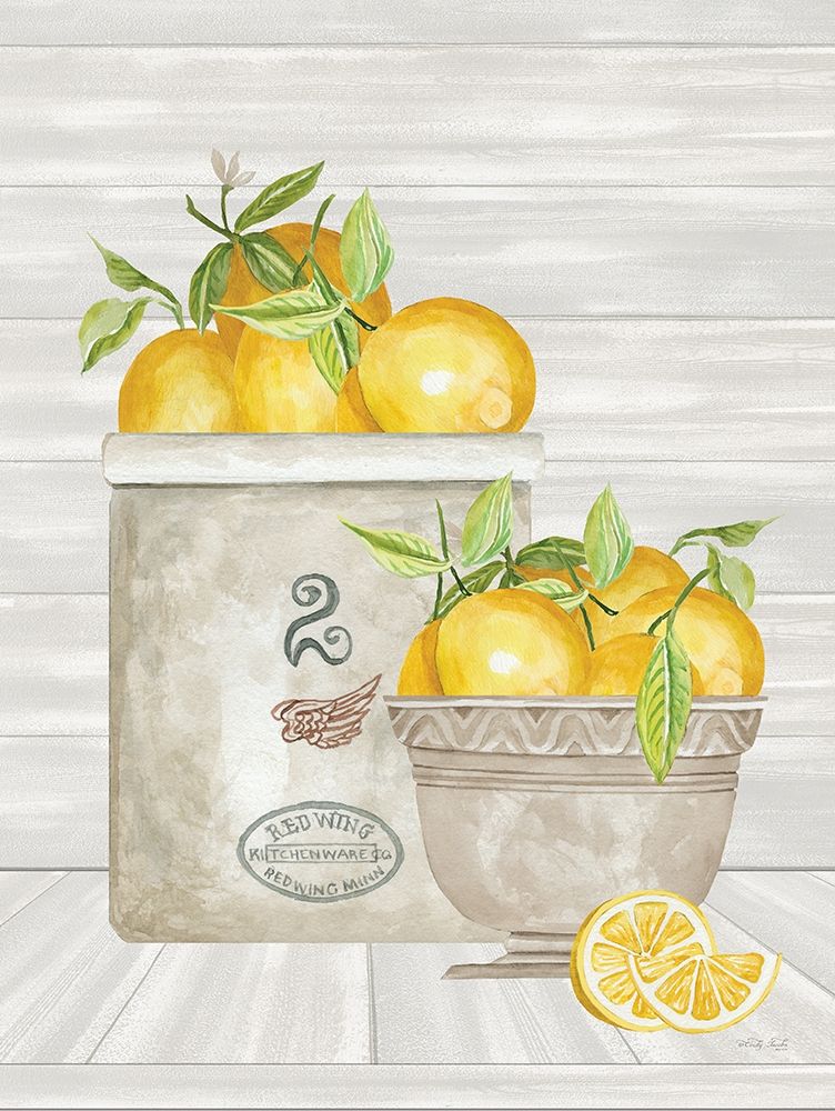 Lemon Crock and Bowl art print by Cindy Jacobs for $57.95 CAD
