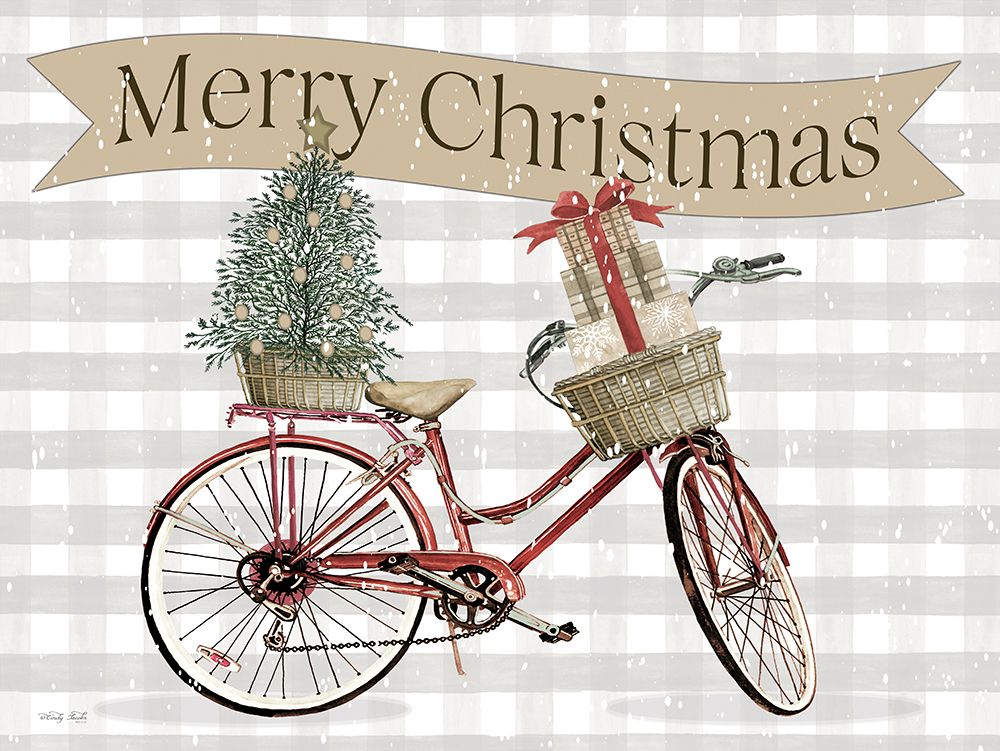 Merry Christmas Bicycle II art print by Cindy Jacobs for $57.95 CAD