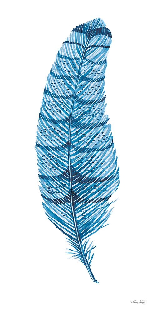 Blue Feather I art print by Cindy Jacobs for $57.95 CAD