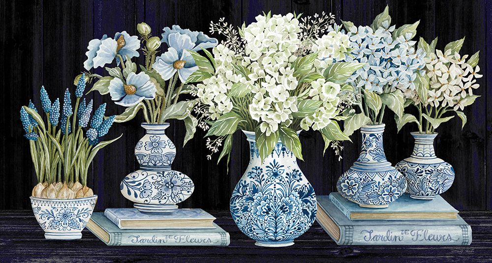 Delft Blue Floral IV art print by Cindy Jacobs for $57.95 CAD