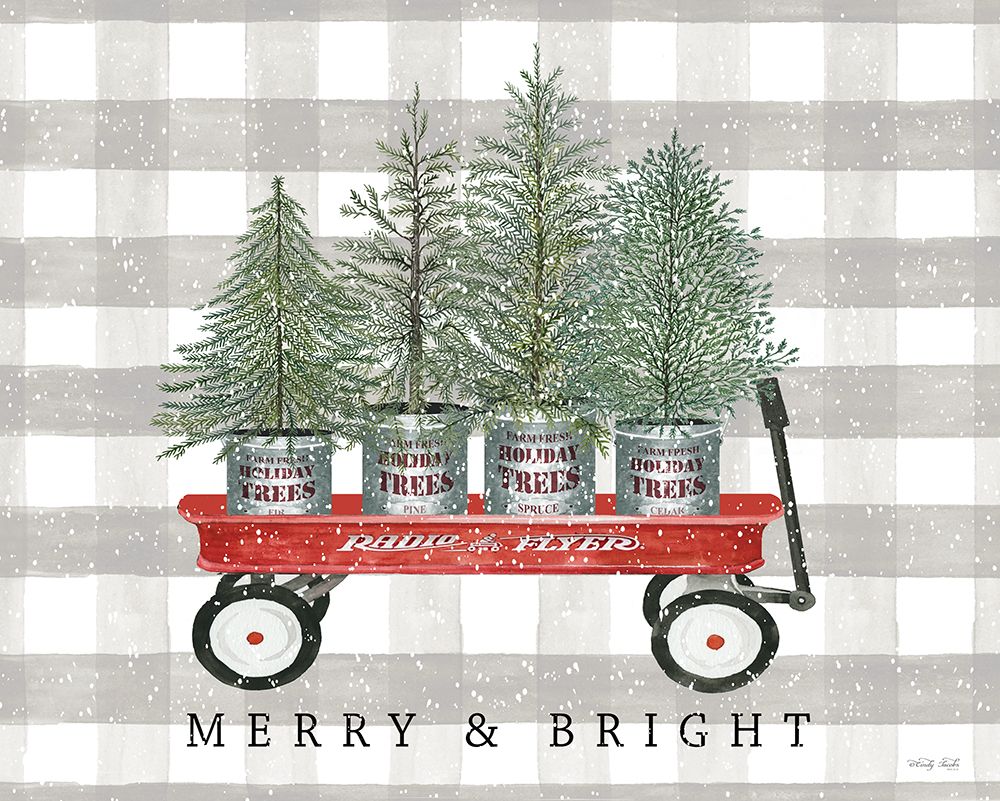 Merry And Bright Tree Wagon art print by Cindy Jacobs for $57.95 CAD