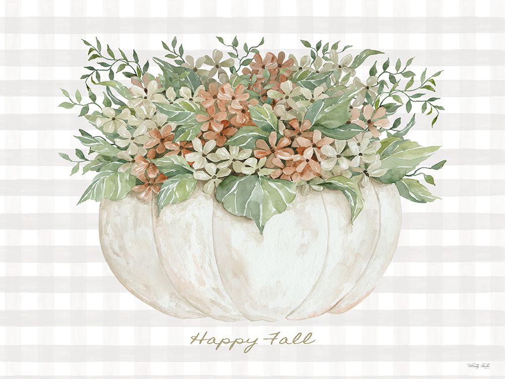 Happy Fall Pumpkin Floral art print by Cindy Jacobs for $57.95 CAD