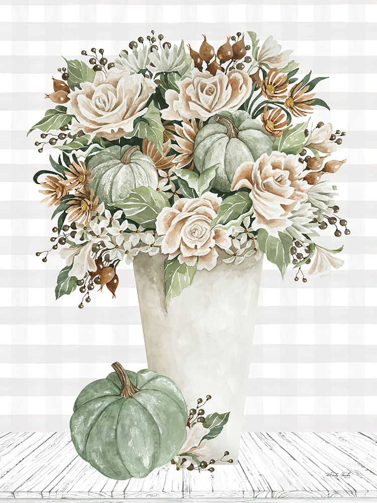 Fall Floral with Pumpkins I art print by Cindy Jacobs for $57.95 CAD