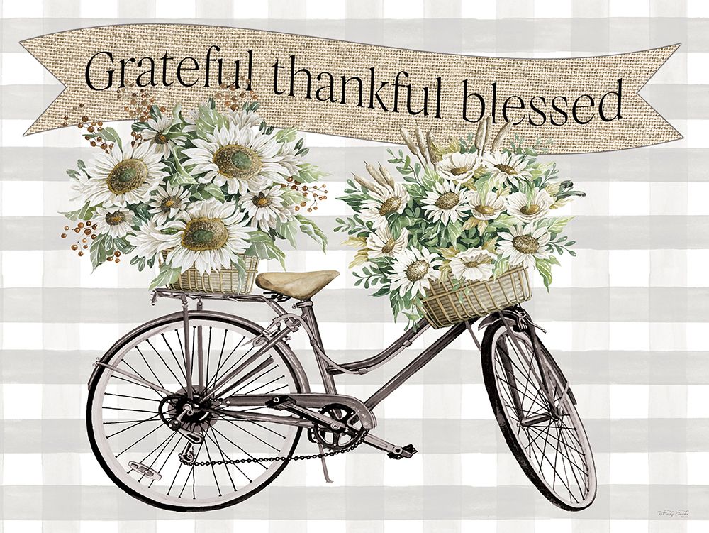 Grateful-Thankful-Blessed Bicycle art print by Cindy Jacobs for $57.95 CAD
