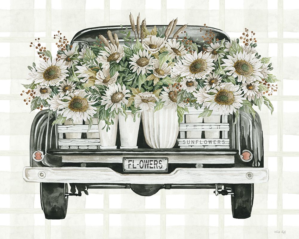 Sunflower Truck art print by Cindy Jacobs for $57.95 CAD