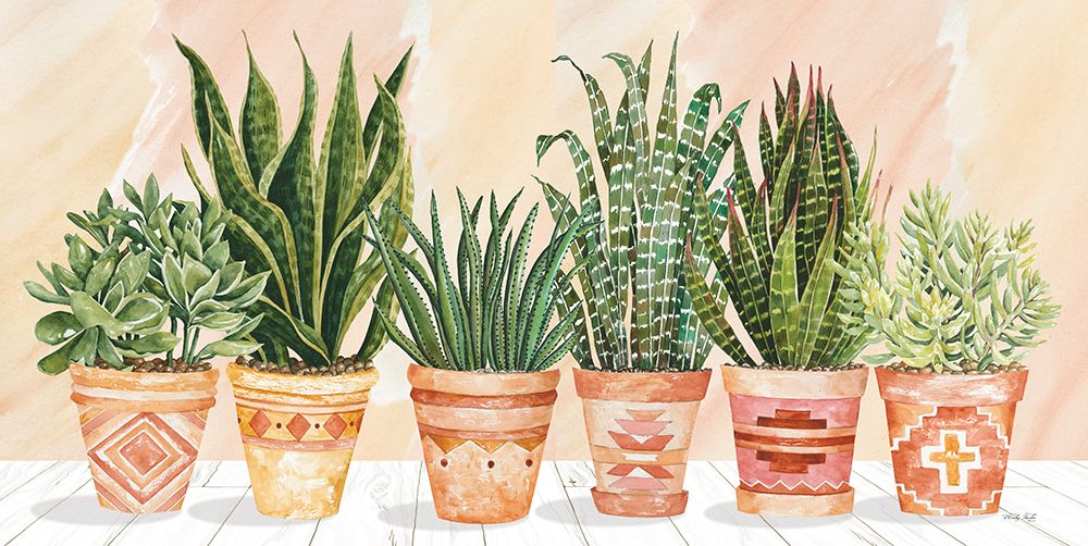 Aztec Potted Plants in a Row art print by Cindy Jacobs for $57.95 CAD