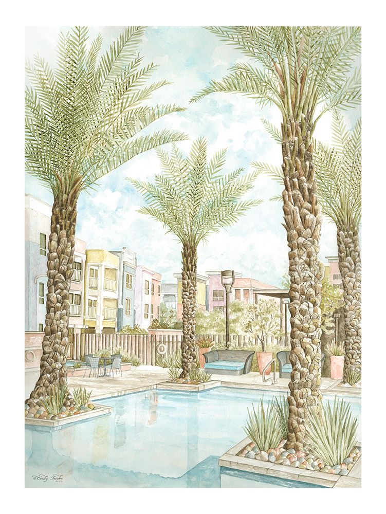 Pool and Palms art print by Cindy Jacobs for $57.95 CAD