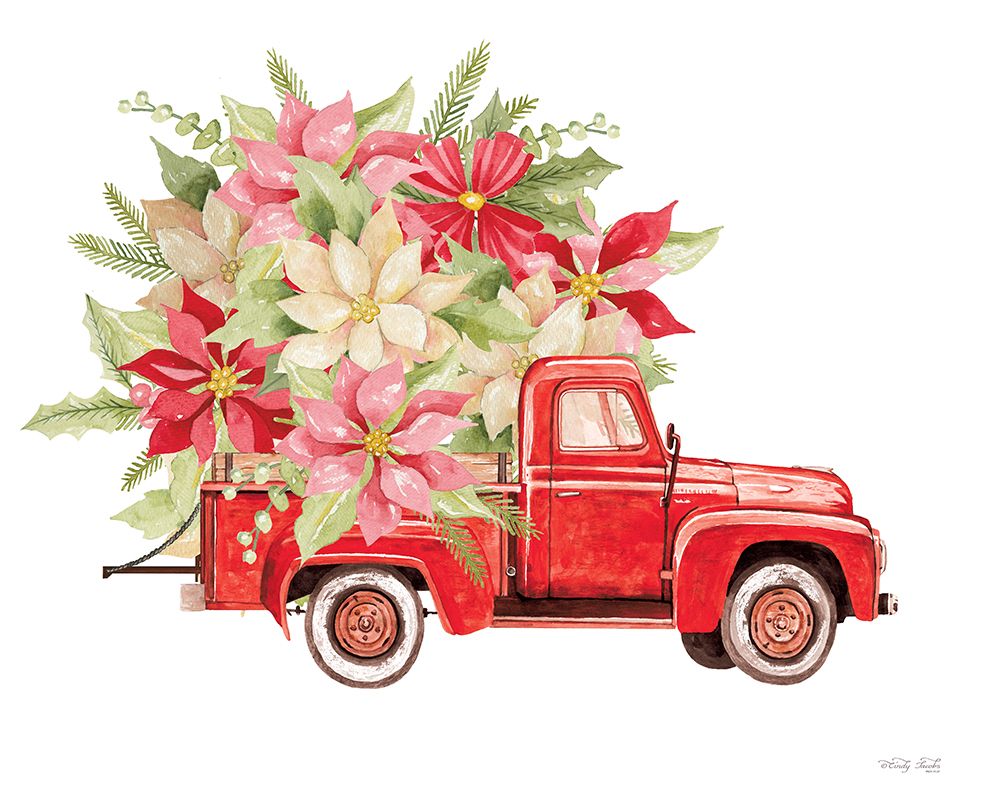 Poinsettia Pickup art print by Cindy Jacobs for $57.95 CAD