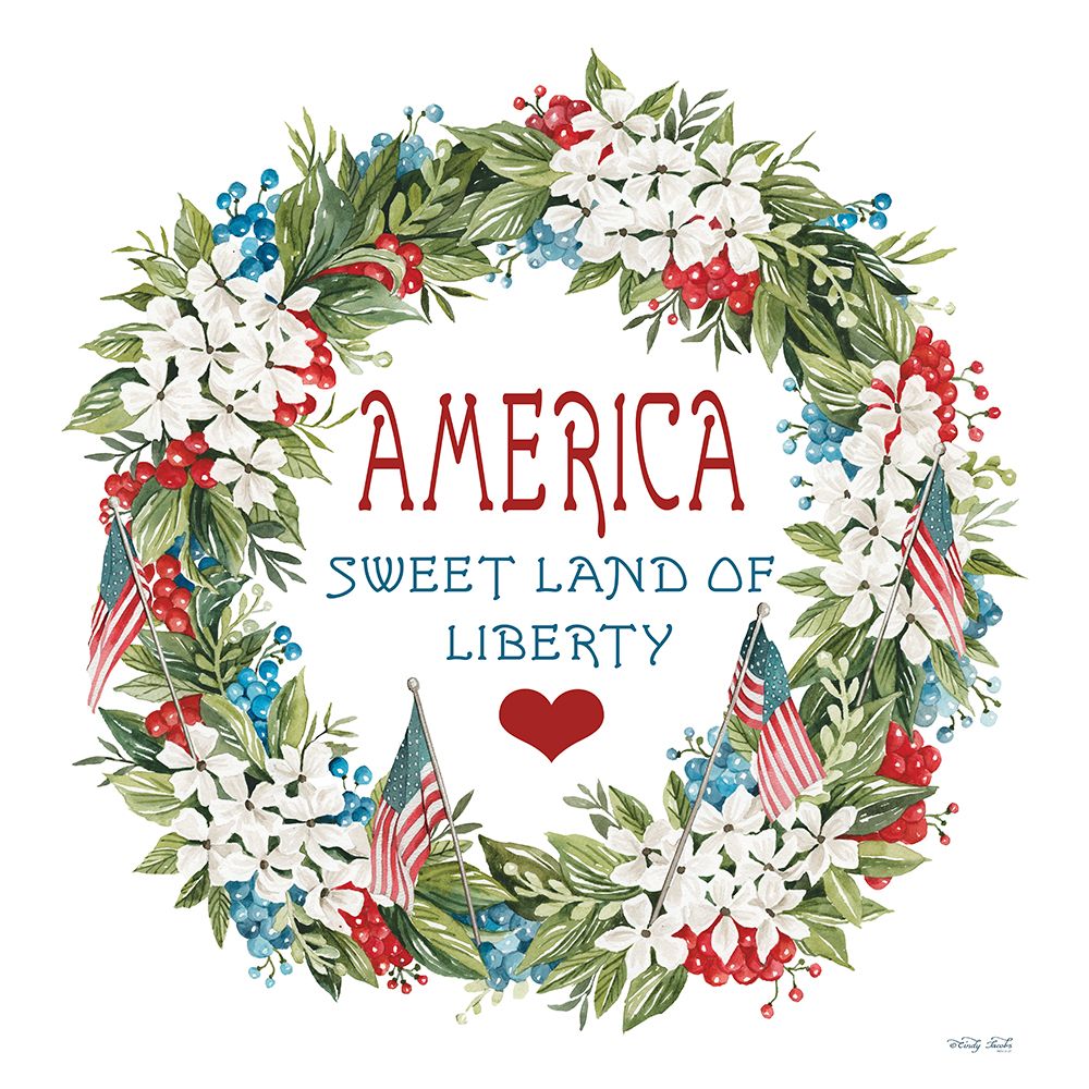America Wreath art print by Cindy Jacobs for $57.95 CAD