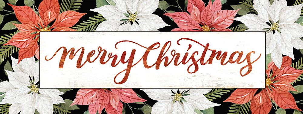 Merry Christmas Poinsettias art print by Cindy Jacobs for $57.95 CAD