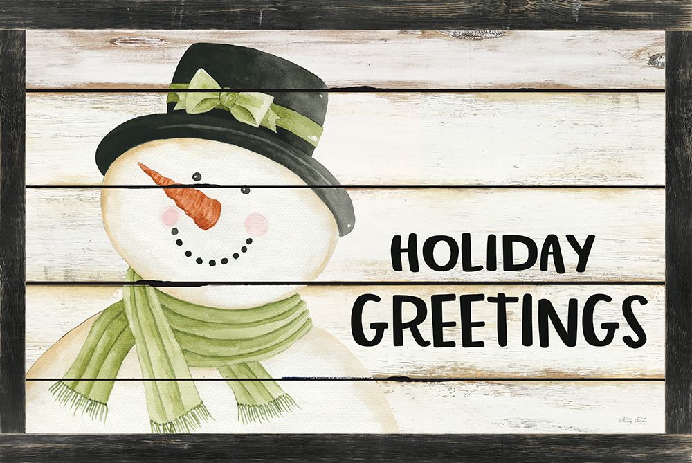 Holiday Greetings Snowman art print by Cindy Jacobs for $57.95 CAD