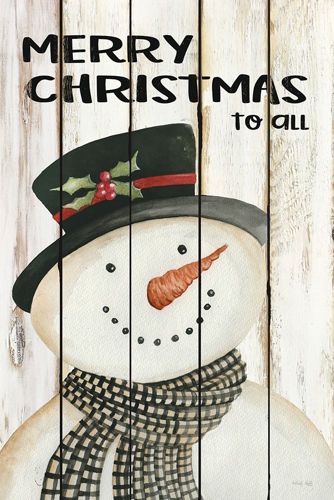 Merry Christmas to All Snowman art print by Cindy Jacobs for $57.95 CAD