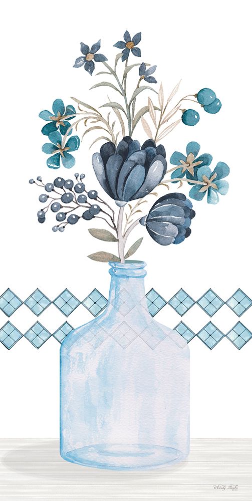 Blue Mums art print by Cindy Jacobs for $57.95 CAD