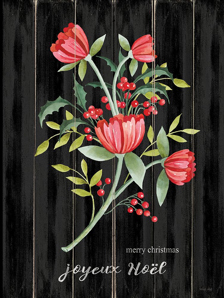 Merry Christmas Floral art print by Cindy Jacobs for $57.95 CAD