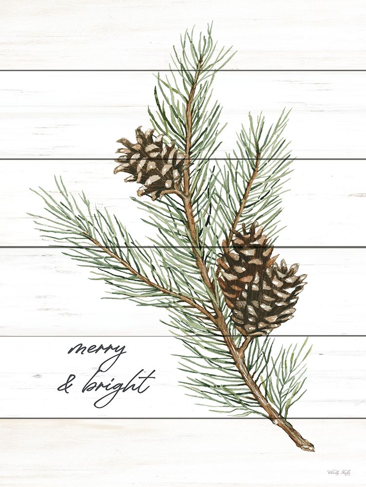 Merry And Bright Pine Cones art print by Cindy Jacobs for $57.95 CAD