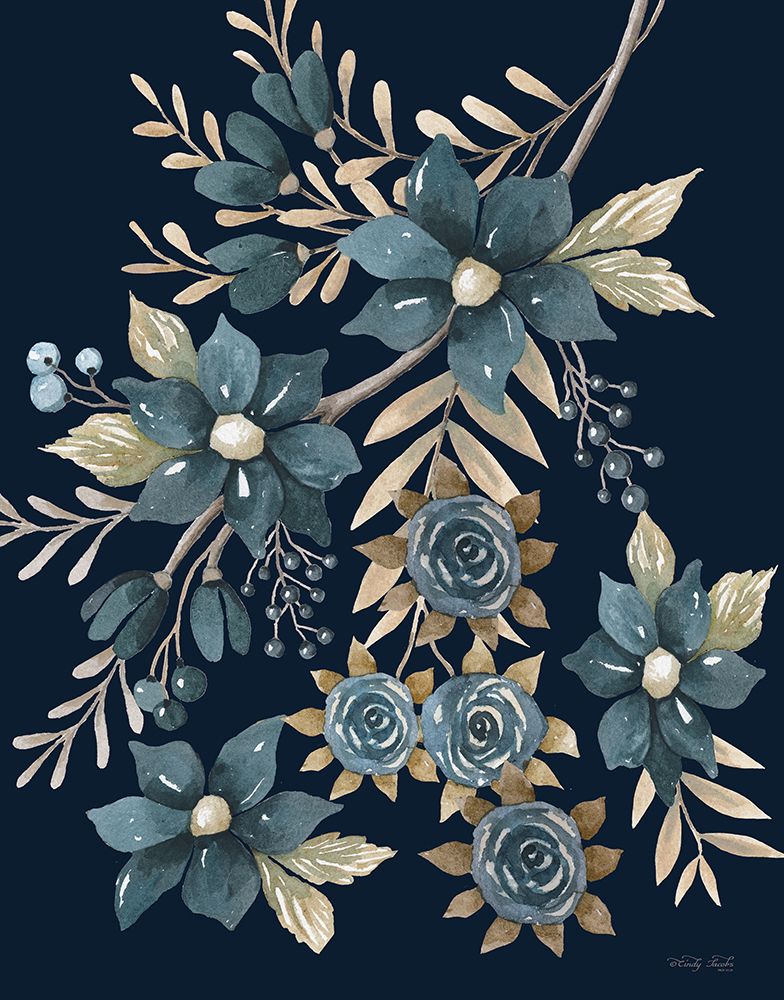 Beautiful Blue Blooms I art print by Cindy Jacobs for $57.95 CAD