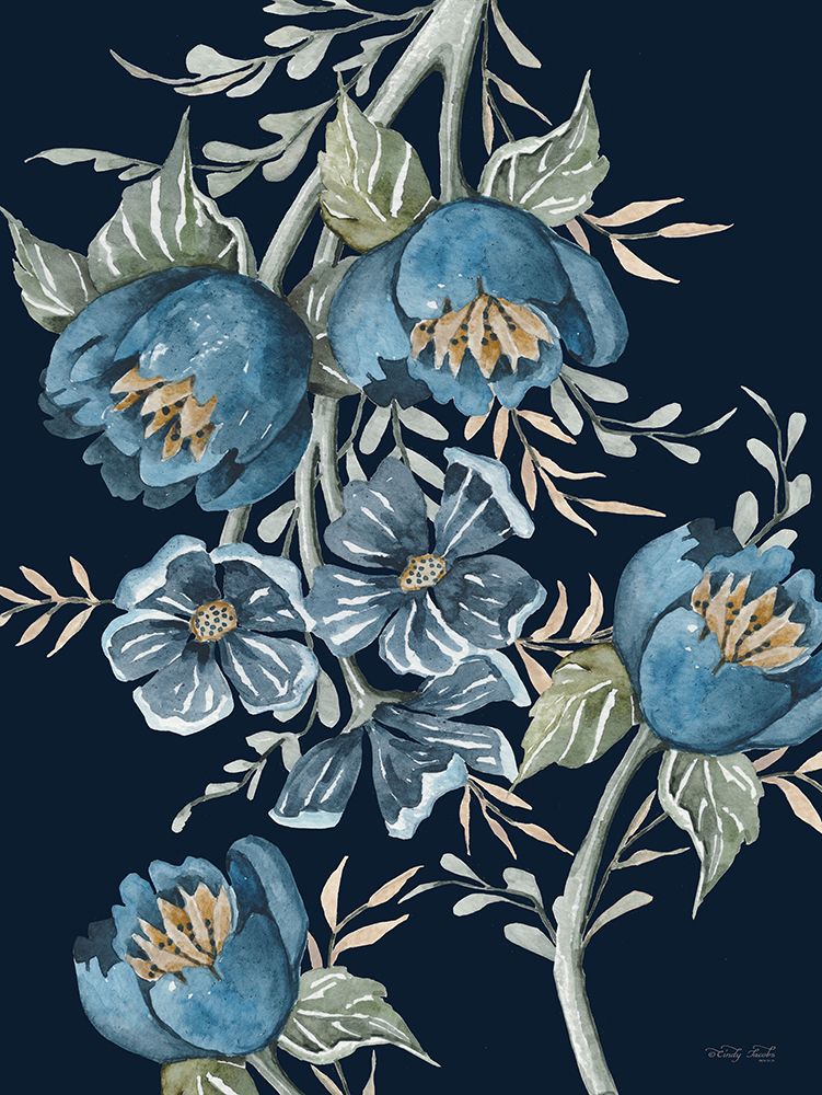 Beautiful Blue Blooms I art print by Cindy Jacobs for $57.95 CAD