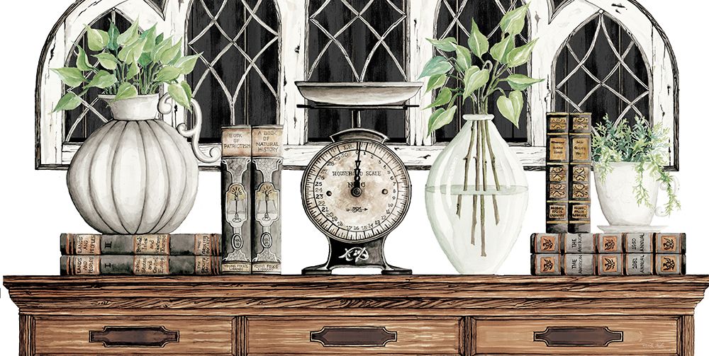 Antique Scale and Books art print by Cindy Jacobs for $57.95 CAD