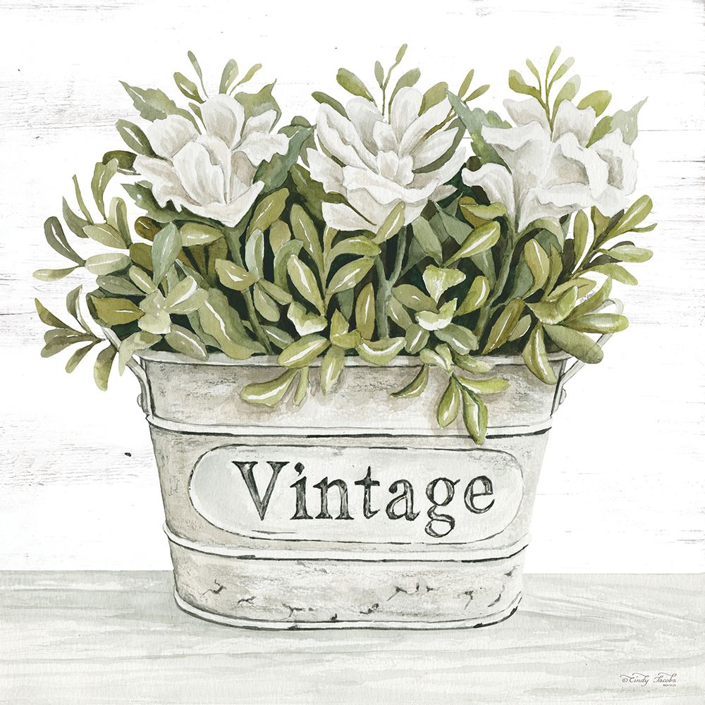 Vintage Floral art print by Cindy Jacobs for $57.95 CAD