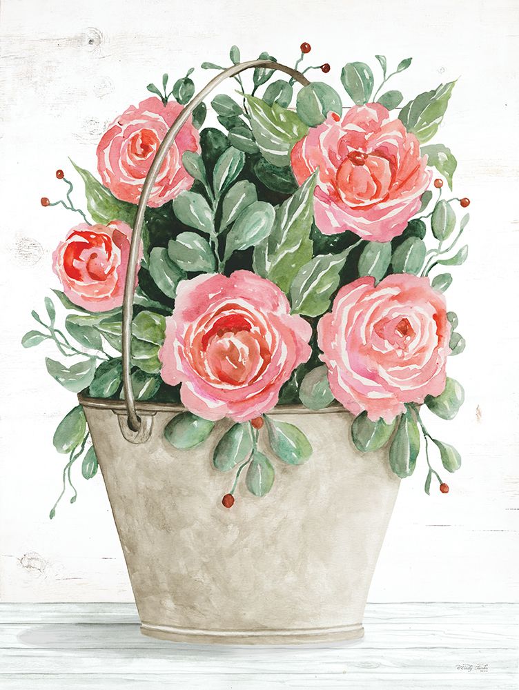 Pail of Roses art print by Cindy Jacobs for $57.95 CAD