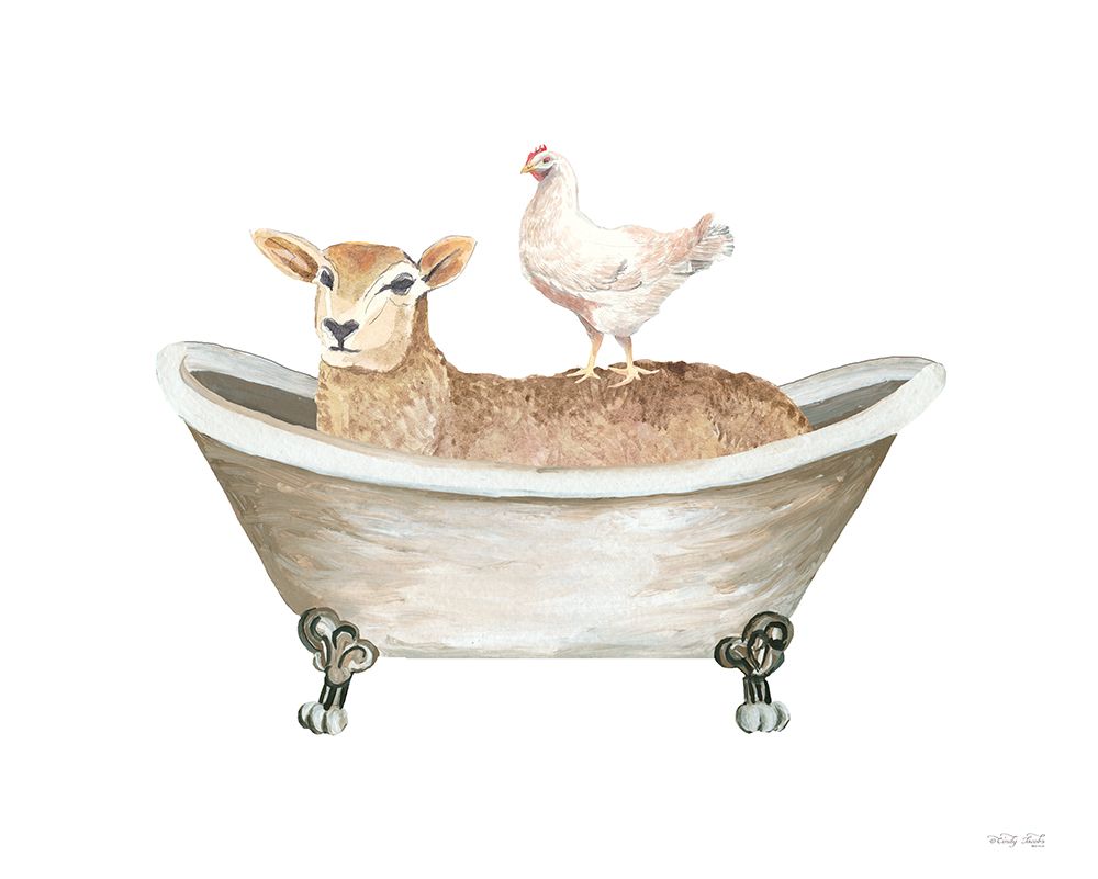 Farm Bath Tub Friends II art print by Cindy Jacobs for $57.95 CAD