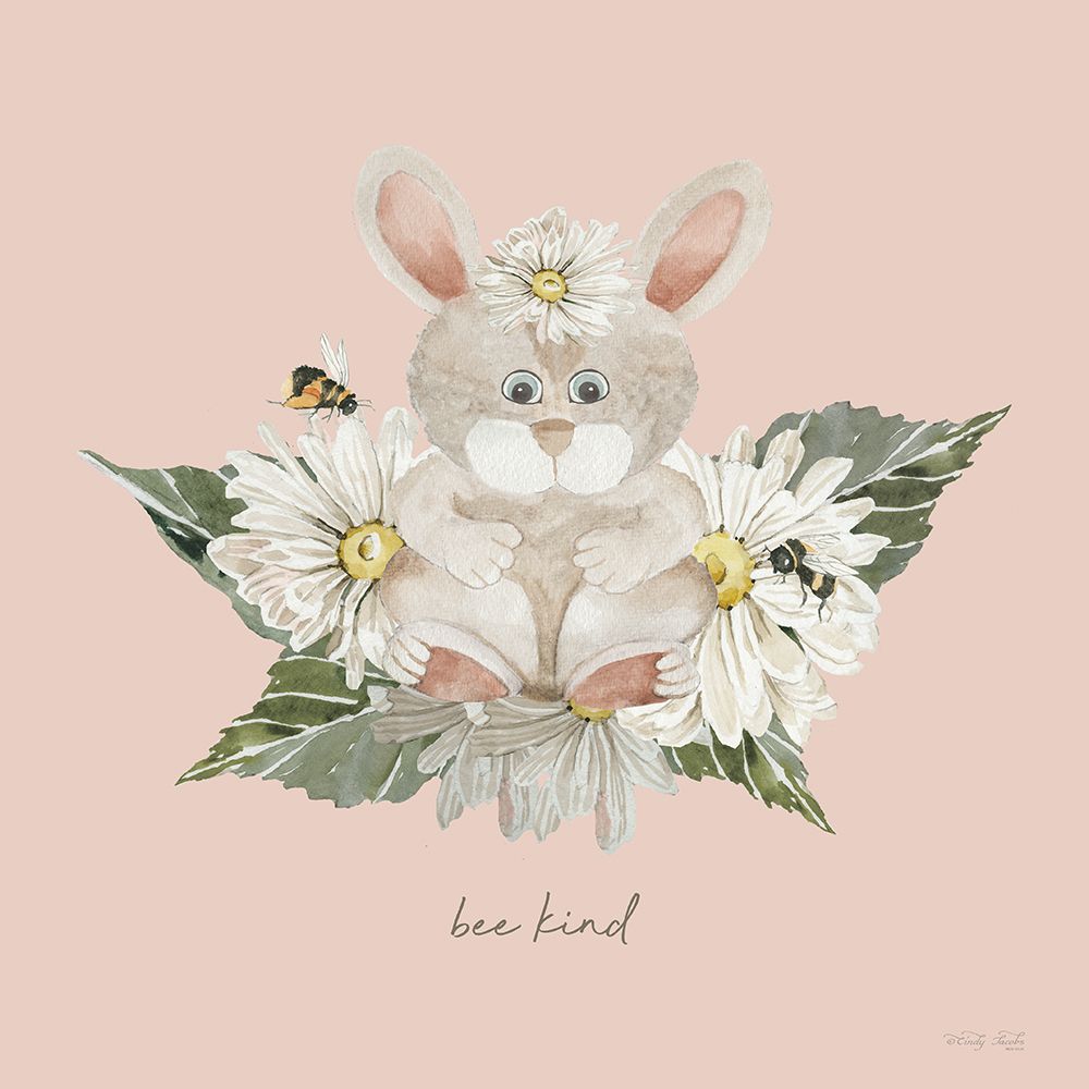 Baby Bunny - Bee Kind art print by Cindy Jacobs for $57.95 CAD
