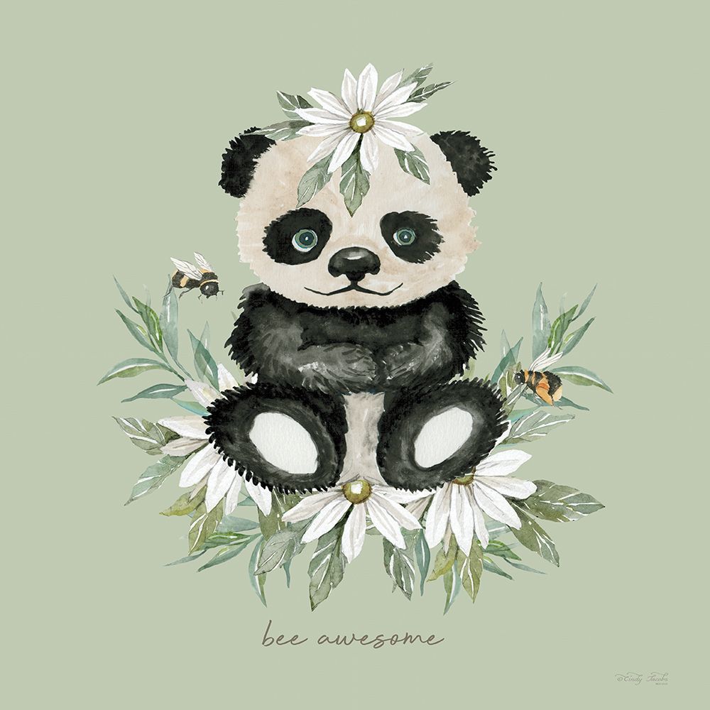 Baby Panda - Bee Awesome art print by Cindy Jacobs for $57.95 CAD
