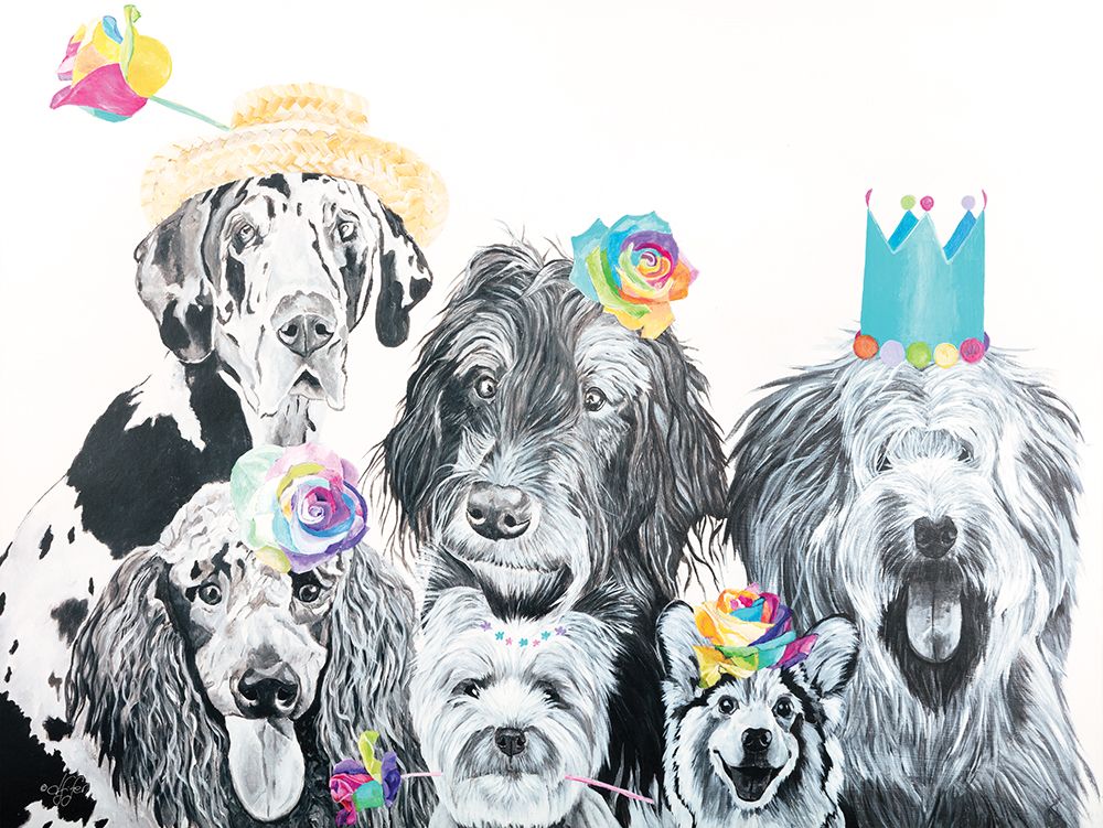 Flower Dogs art print by Diane Fifer for $57.95 CAD