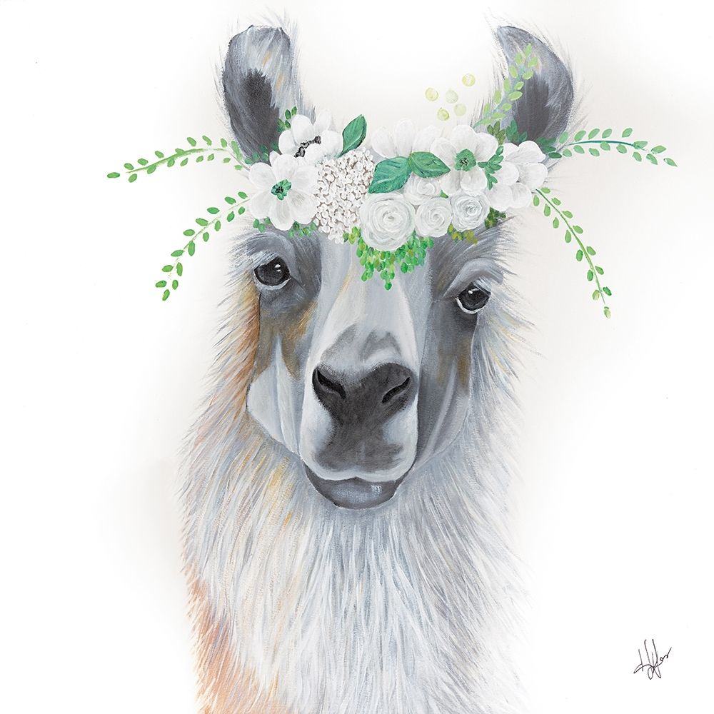 Floral Llama   art print by Diane Fifer for $57.95 CAD