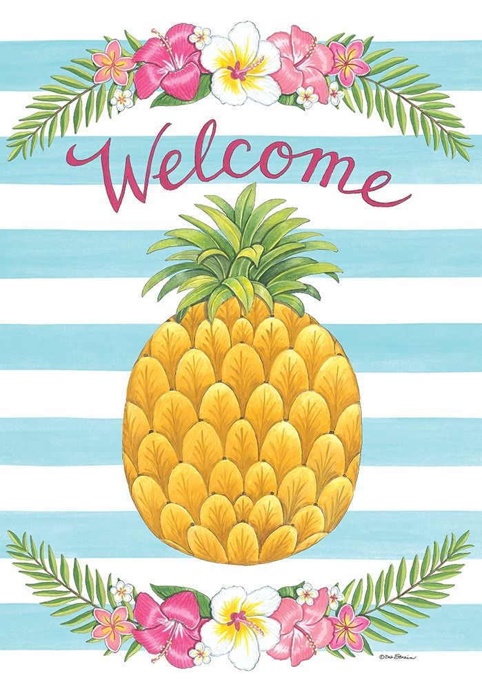 Welcome Tropical Pineapple art print by Deb Strain for $57.95 CAD