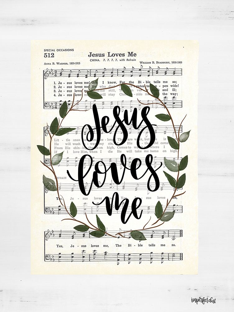 Jesus Loves Me Hymn art print by Imperfect Dust for $57.95 CAD